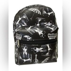 Wednesday Adam’s Black and White Patterned Mini Backpack